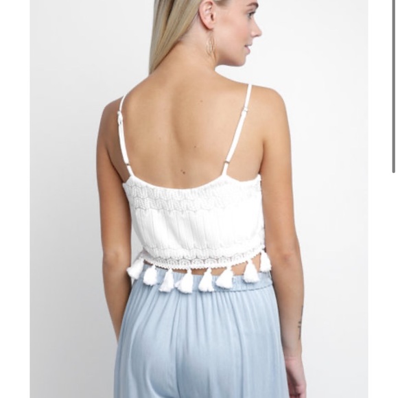 show me your mumu // tasseled lace cropped tank - Picture 6 of 6